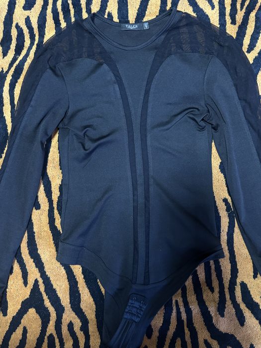 Боді з вставкою сітка