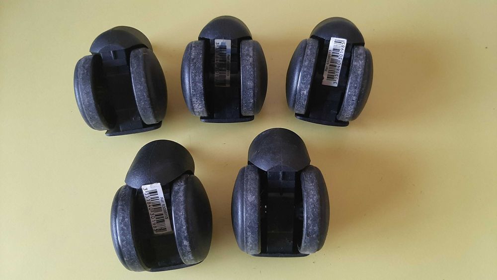 5 Rodas para cadeiras de escritório em perfeitas condições