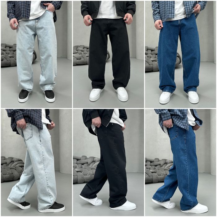Джинси чоловічі широкі, baggy jeans, штани баггі реп | Джинсы широкие мужские, штаны багги, джынсы беги 90 х rap sk8 | Розмір M