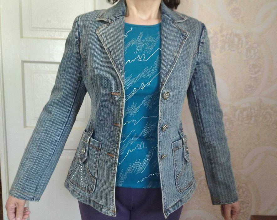 Джинсовий жакет жіночий, бавовна, б\в