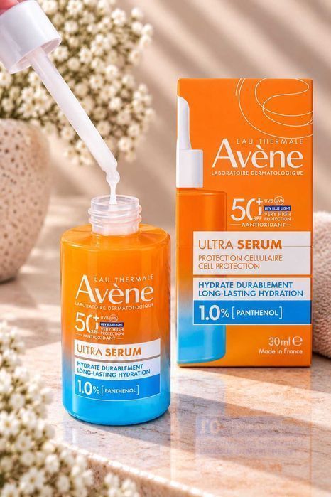 Сонцезахисна сироватка Avène Ultra Serum SPF50+ 1% Panthenol / SPF 50+ / UVA UVB / HEV / зволоження / оригінал 30 мл