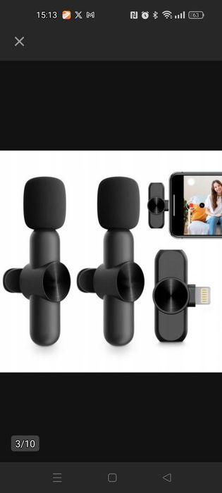 Mikrofon na klip mikrofon krawatowy IOS Iphone + Odbiornik Lighting