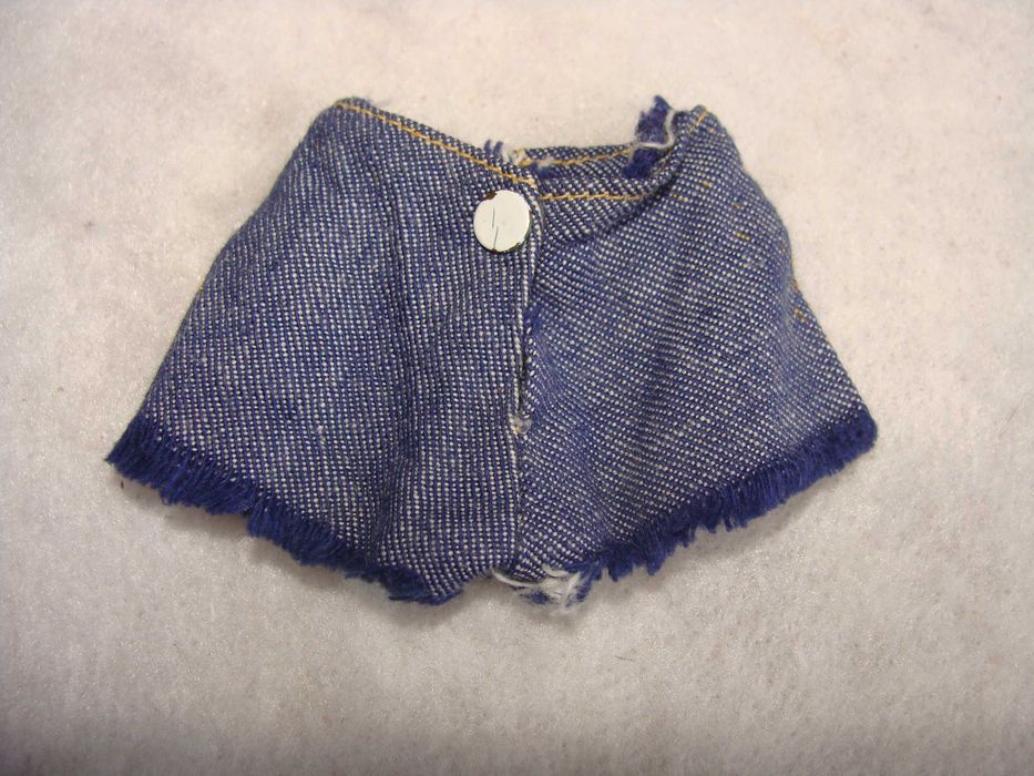 Calções de Ganga Azul e Ganga Branca para Boneca