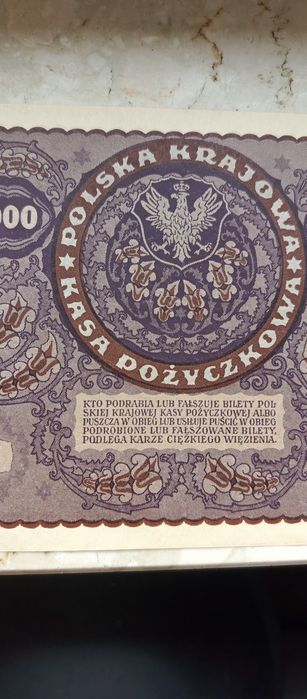 1000 marek Polskich 1919 UNC