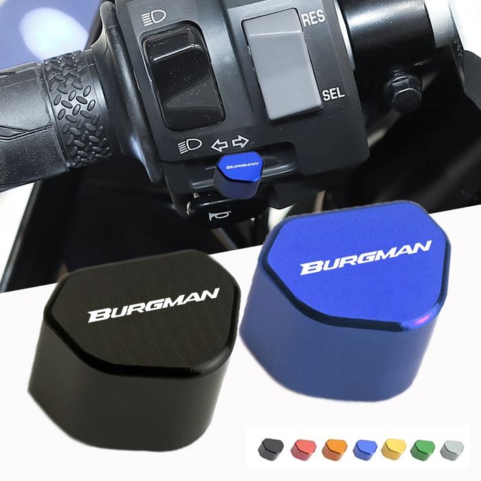 Тюнінг накладка кнопки поворотів Suzuki Burgman (синя, алюміній CNC)