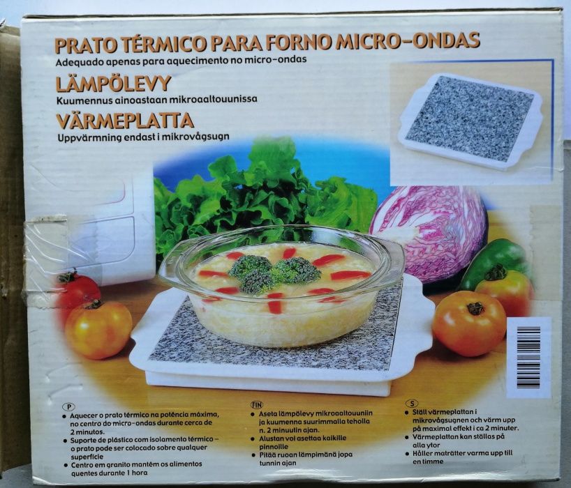 Para micro-ondas,prato térmico;placa granito.Nunca usado.Ler anuncio
