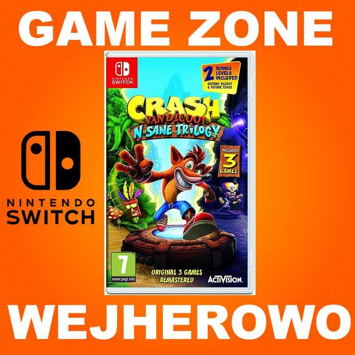 Crash Bandicoot N-sane Trilogy Nintendo SWITCH + Lite + Oled = 3 gry