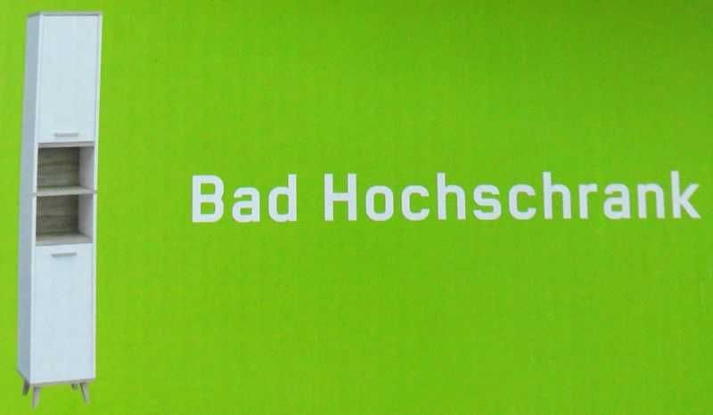 Szafka łazienkowa Wysoka Biała z olchą 180cm