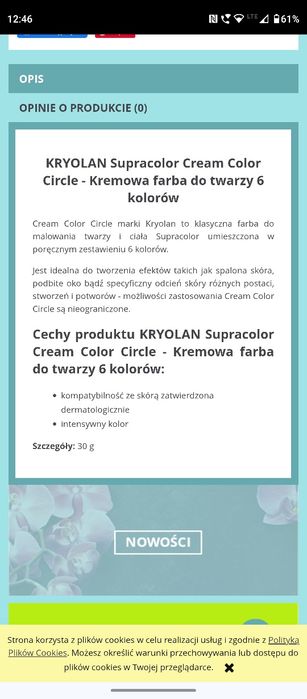 Kryolan farba do twarzy