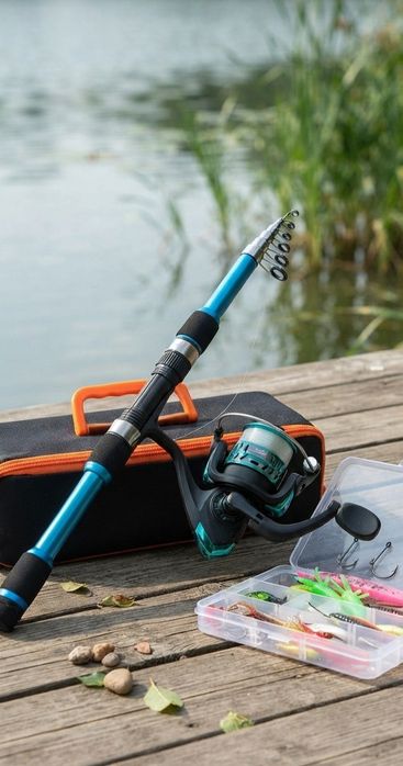 Kit de Pesca Completo (Vara Telescópica + Carreto) - Ideal para Viagens e Iniciantes