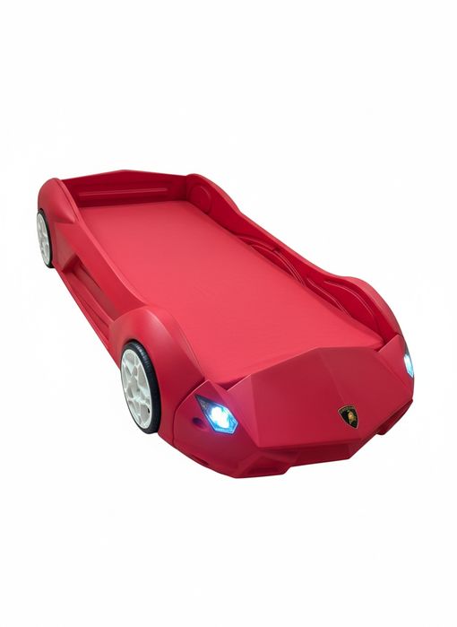 Łóżko Samochód Auto 70x160 Czerwone + Materac + Światła LED