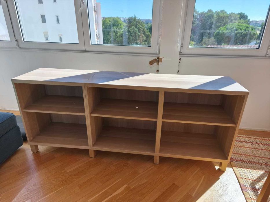 Móvel Ikea BESTÅ/BESTA 180cm com prateleiras interiores, efeito carvalho