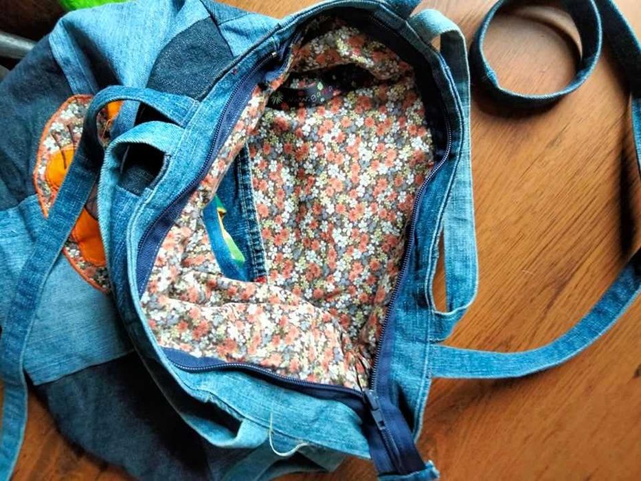 Torba jeansowa z podszewką.
