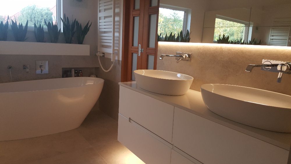 Szafka łazienkowa pod umywalkę na wymiar z podświetlenie LED - Wrocław