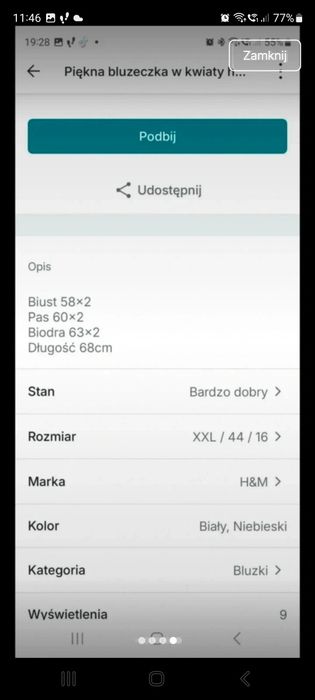 Bluzeczka w kwiatuszki xxl 44