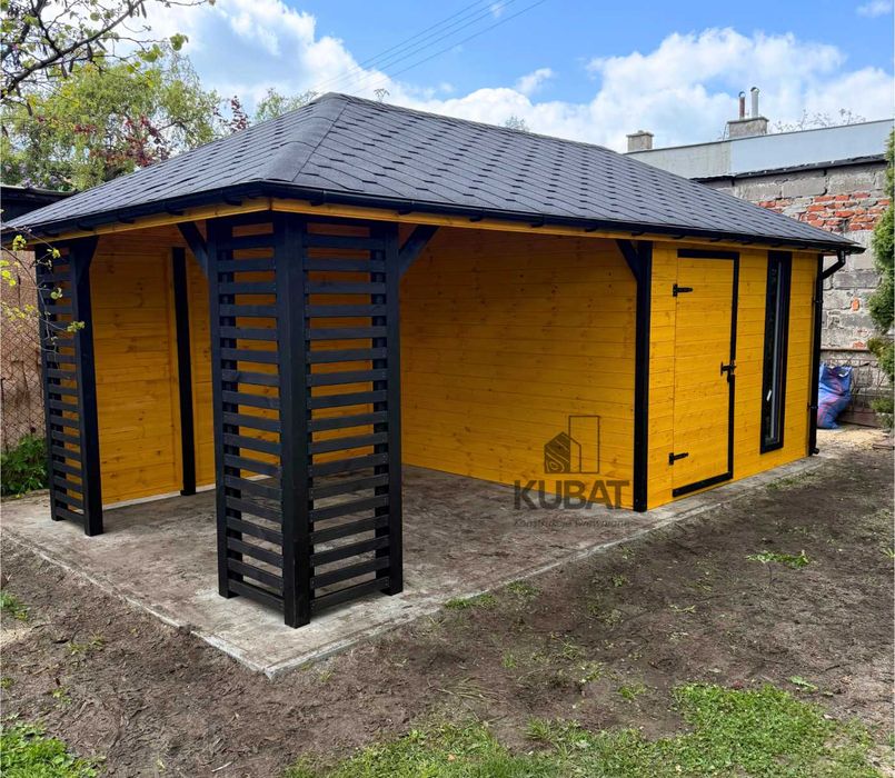 Domek ogrodowy z altana 3x6 | domek narzedziowy z altanka | drewniany domek | altanki