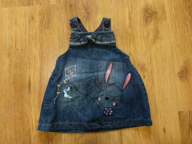 rozm 62 St.Bernard sukienka ogrodniczka z króliczkiem