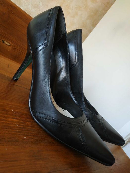 Туфлі-човники шкіряні чорні на шпильці FAITH 41 розмір 26,5см Бразилія