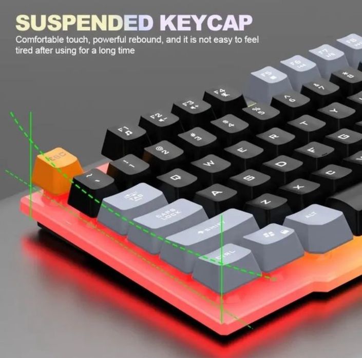 Teclado com iluminação colorida Raiku-Wired