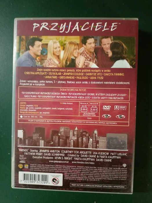 Kultowy serial "Friends" -sezon 10 - Zestaw 3 płyt DVD + DOdATKi