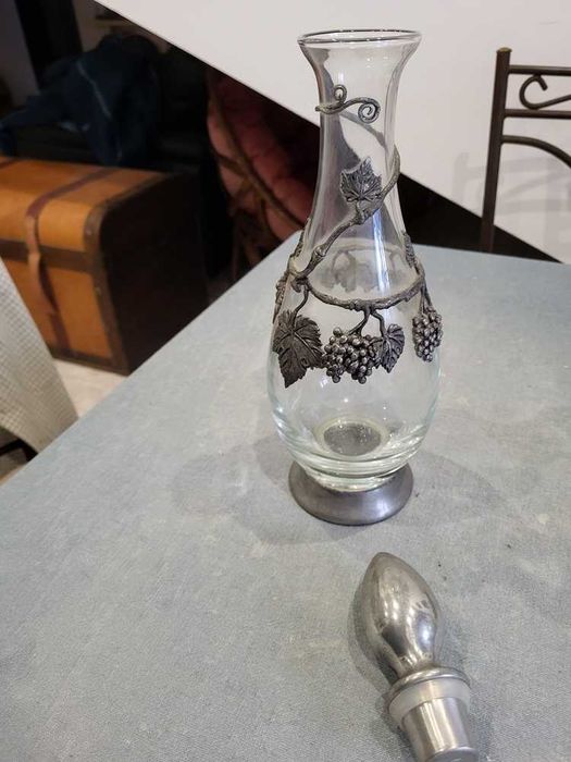 Garrafa em Cristal e Estanho Artimex