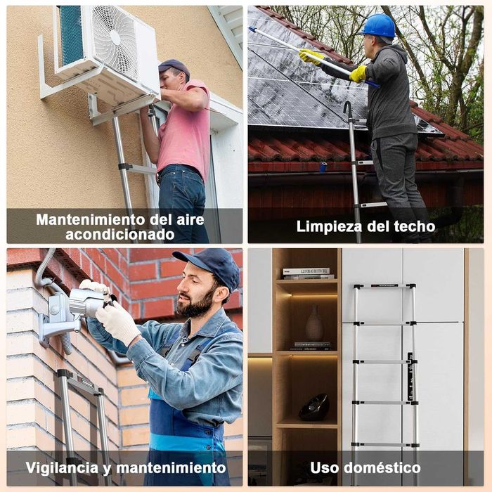 Escada telescópica 4,4 metros aço inoxidável - NOVO - ENVIO GRÁTIS