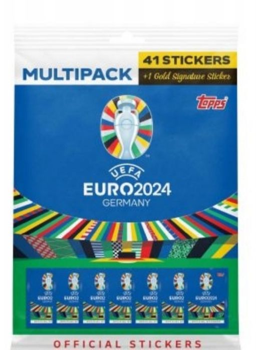 MULTIPACK Stikers EURO 2024 Topps Gold Signature UEFA