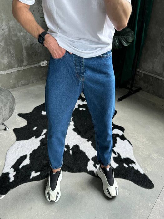 Темно-сині джинси мом , Мужские джинсы синие