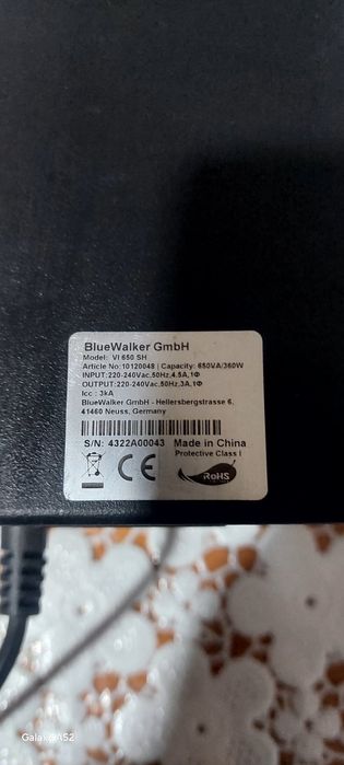 Б/В, Безперебійник, ДБЖ / UPS BlueWalker VI 650 SH 650VA 360W