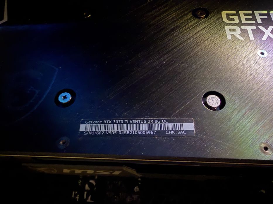 Rtx 3070 Ti msi ventus X oc