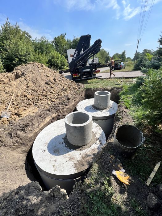 Септик під ключ, Вигрібні ями, Кільця бетонні, Траншеї