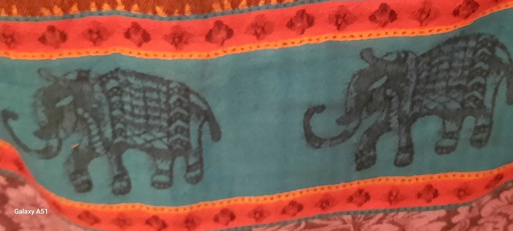 Pashmina Chusta Shawl Kaszmir Cashmere Słonie Elephants