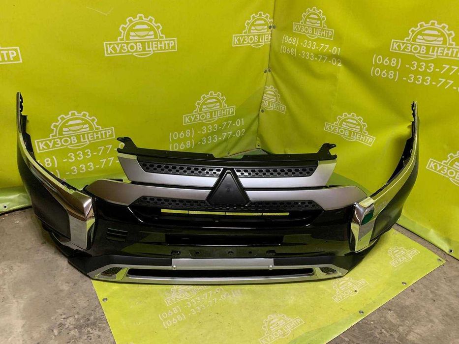 Передній бампер Mitsubishi Outlander 3, передний бампер Аутлендер 3 2016-2022 в зборі, решітка Outlander 3, решетка Аутлендер 3, туманки Outlander 3