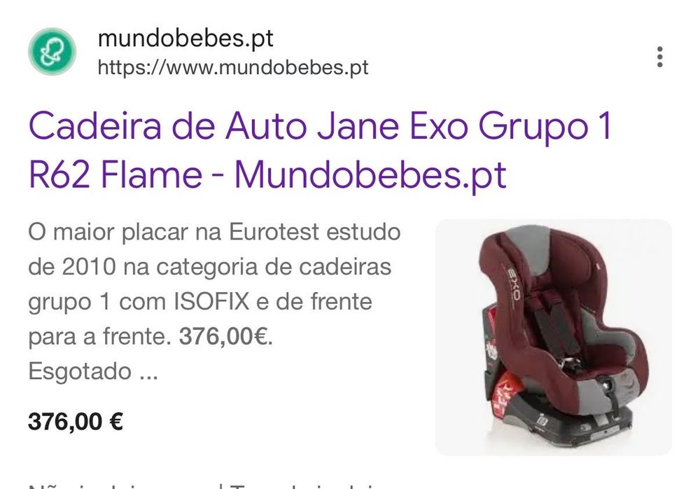 Cadeira auto grupo 1 isofix