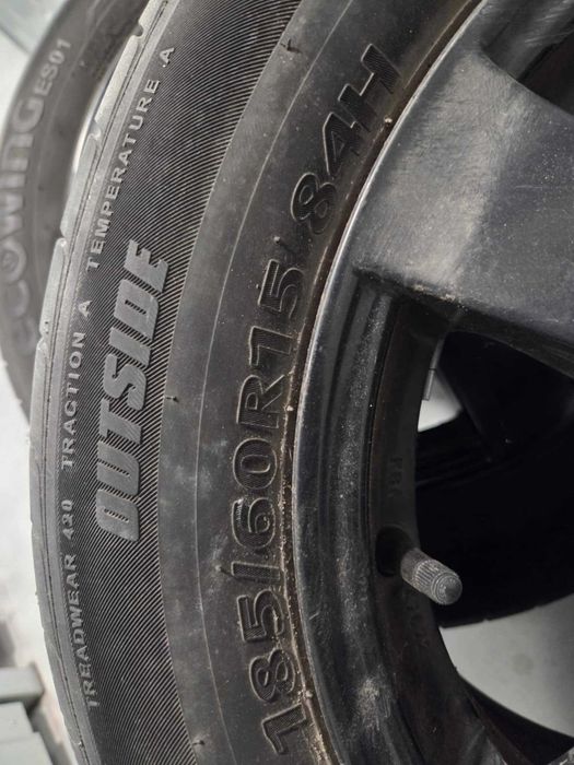 Felgi aluminiowe czarne 5x100 R15 + opony letnie 185/60