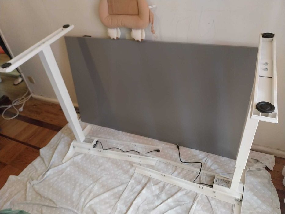 Secretária sentado/em pé, elétrico/branco, 140x80 cm (Ikea)