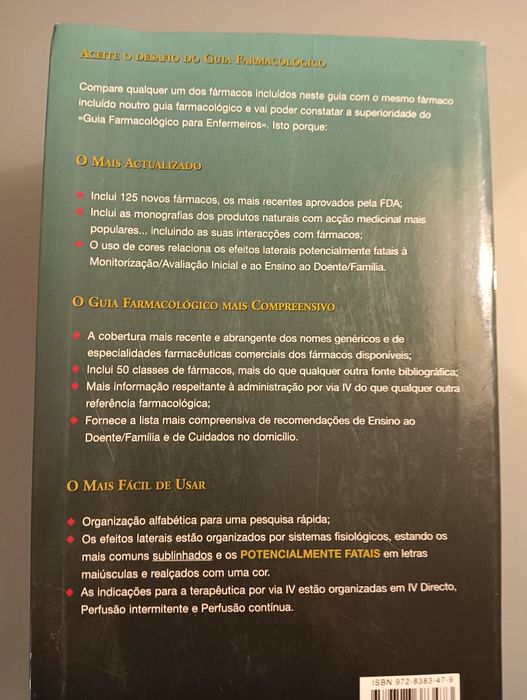 Guia Farmacológico para Enfermeiros -J Como novo!*