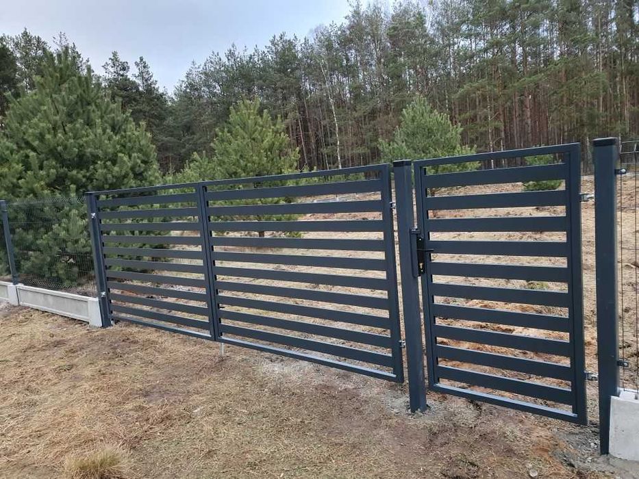 Brama dwuskrzydłowa palisadowa panelowa bramy dowolny kolor napęd