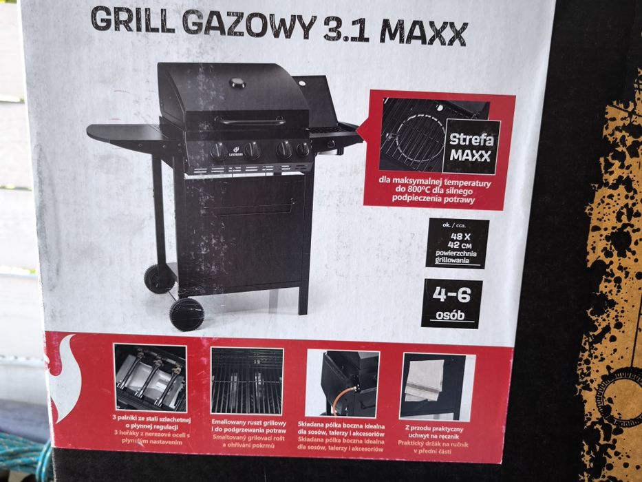 Grill gazowy 3 +1 ruszt żeliwny
