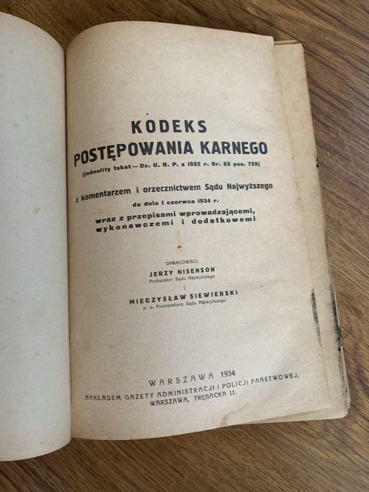 Kodeks karny przedwojenny 1934 rok