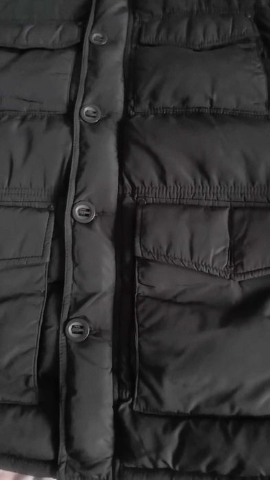 Męska kurtka zimowa czarna kaptur. XXL Ciepła stan Idealny!