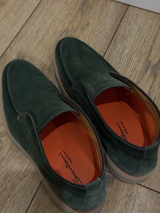 Santoni мужские замшевые лоферы / ботинки Made in Italy
