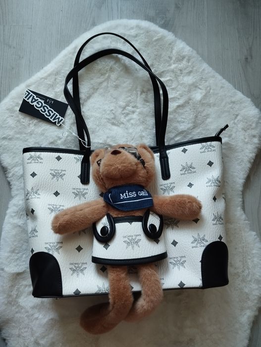 duża biała torebka typu shopper (tote bag) marki Miss Gail (