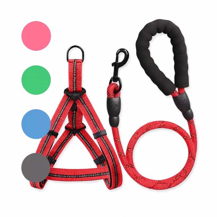 Комплект: шлейка та повідець для великих порід собак.