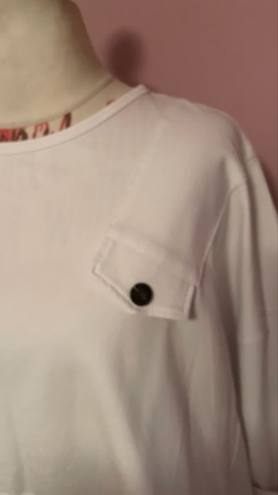 Śmietankowa tunika basic asymetryczny 40/42/44/46