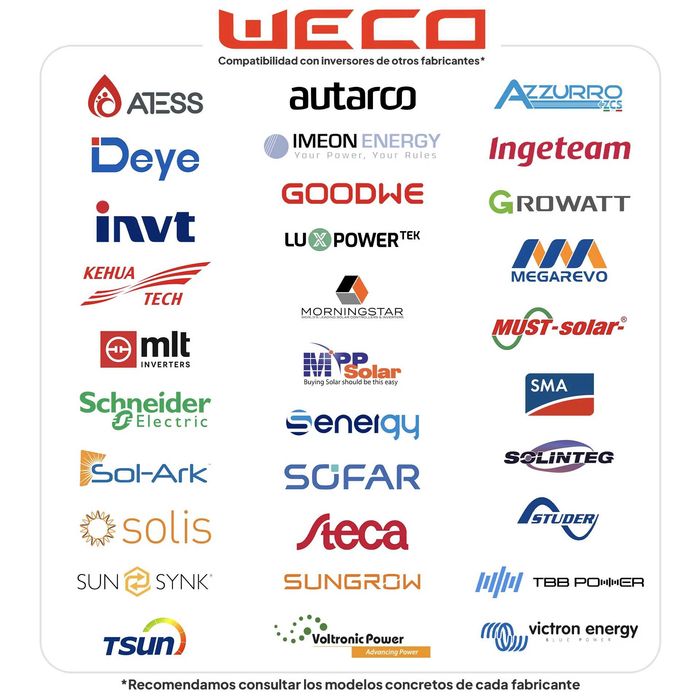 Bateria de Lítio WECO 5K0-LT – 5,12 kWh