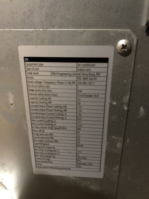 Канальный внутрений блок IDEA