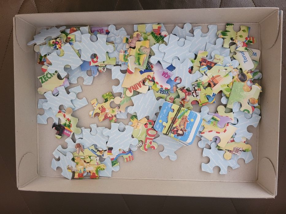 Gra planszowa plus puzzle mapa nauka