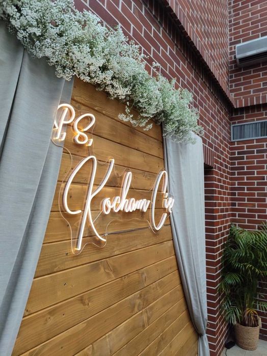 Napis led Żona Mąż z sercem ledon neon ślub wesele