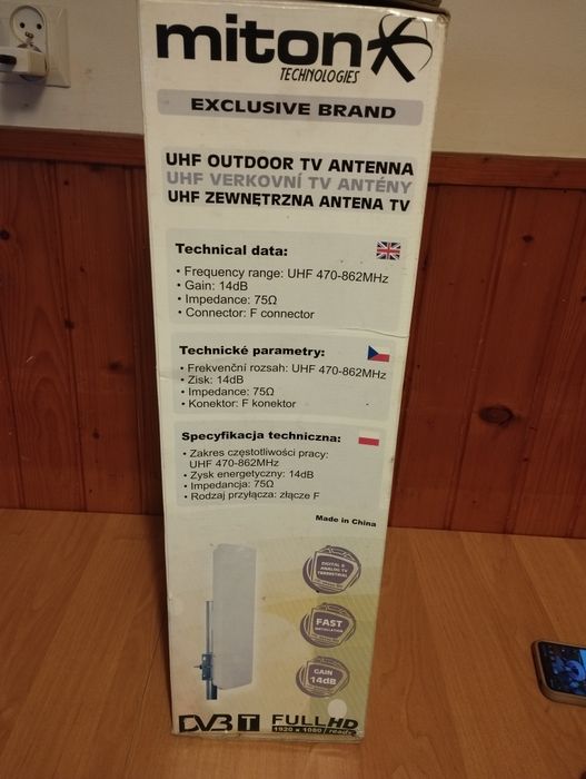 Antena zewnętrzna TV DVB-T / DVB-T2 Miton Galaxy 165a UHF 14dB